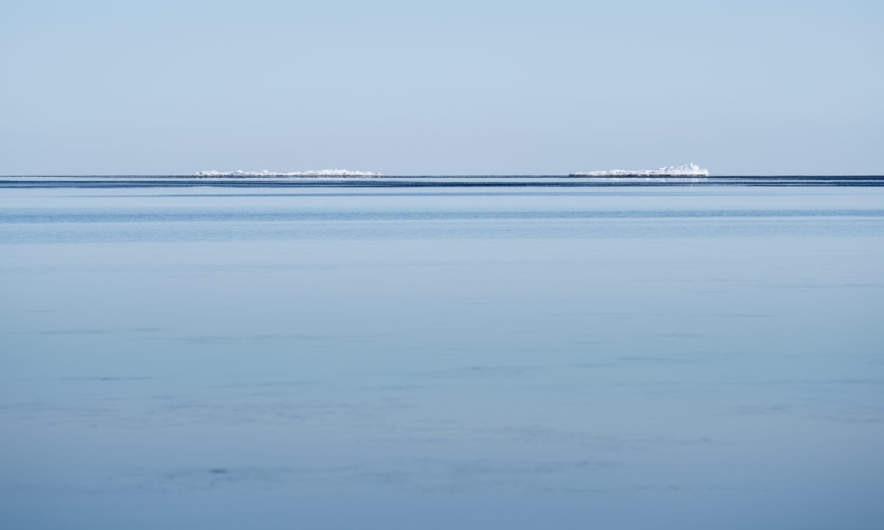 Flat icebergs on the Baltic Sea