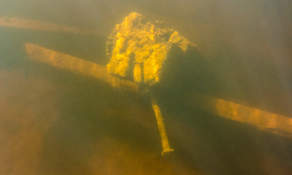 Old under water pier wreck