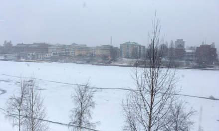 1 April: snowfall in Skellefteå