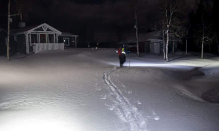 Skiing through the night I