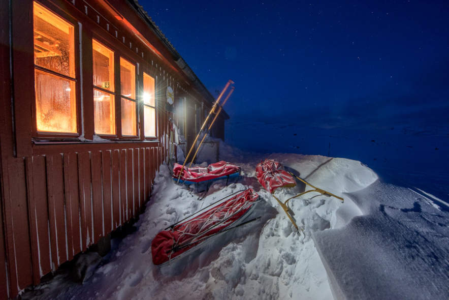 Our cabin at Gåsen at 18:45
