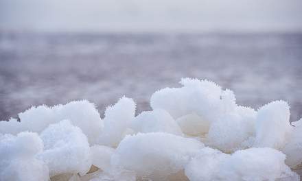 Crushed ice at the beach