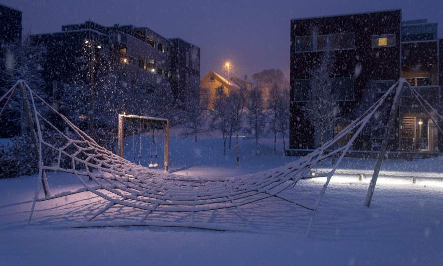 Snowy playground in Tromsø