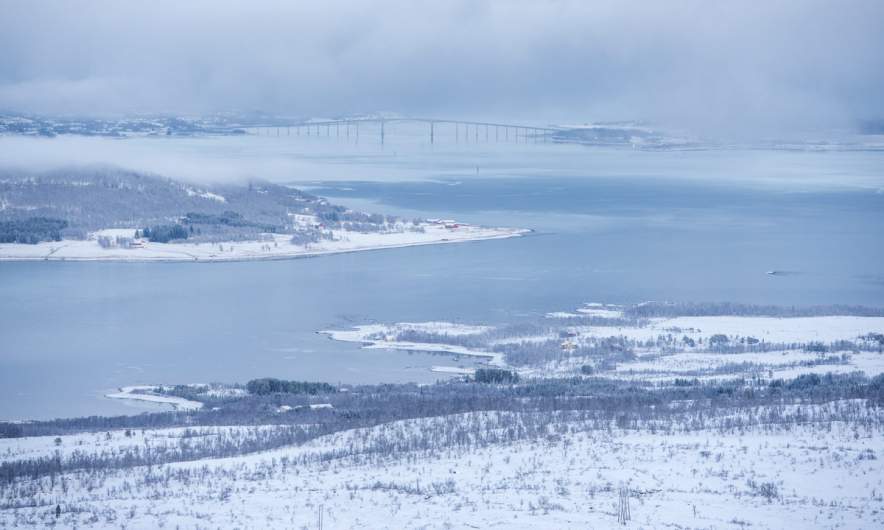 Wintry view on Sørbotn and Håkøya