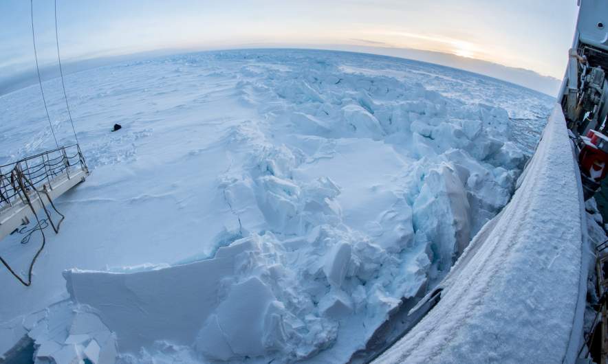 A globe of ice (fisheye photo)