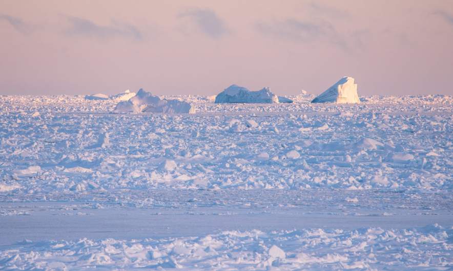 Small icebergs in the distance