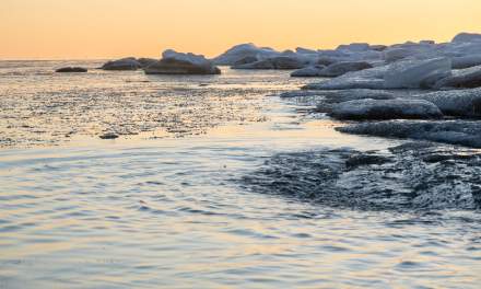 Ice and rocks at the outer shore of Bredskär