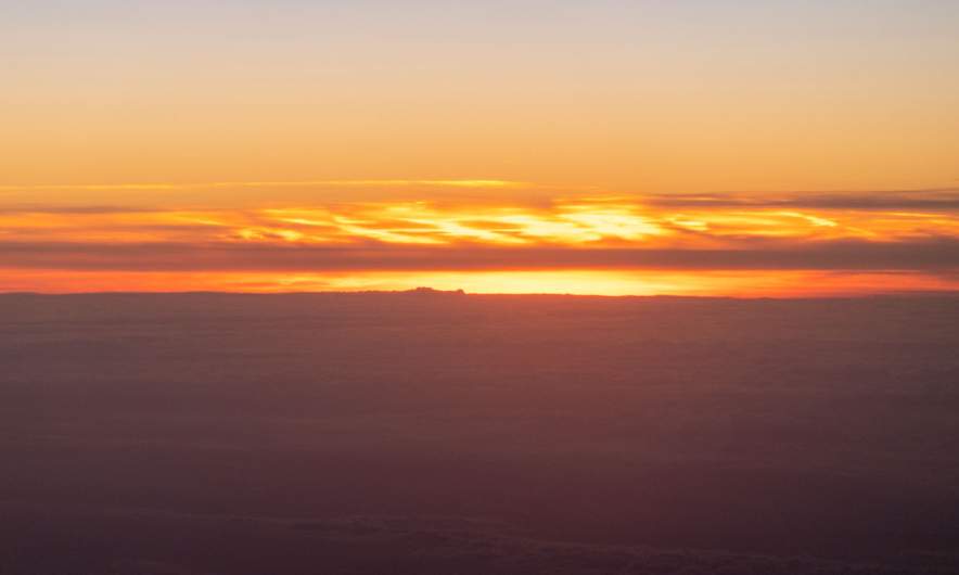 Sunrise seen from the plane