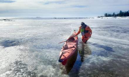 Almost a kayak tour: Me in the water (Photo: Annika Kramer)