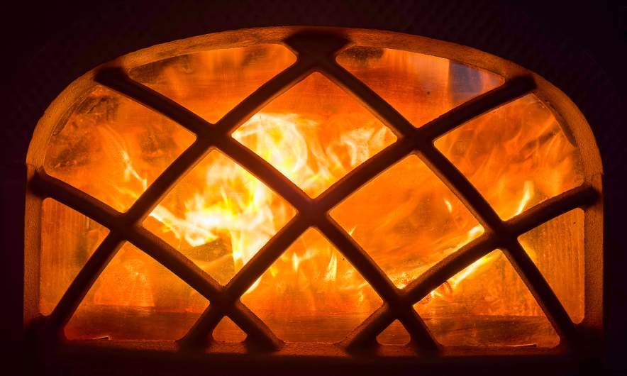 Fire in the wood stove
