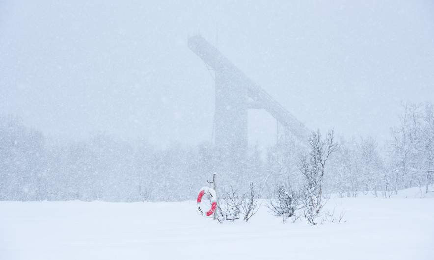 The pond by the ski jump