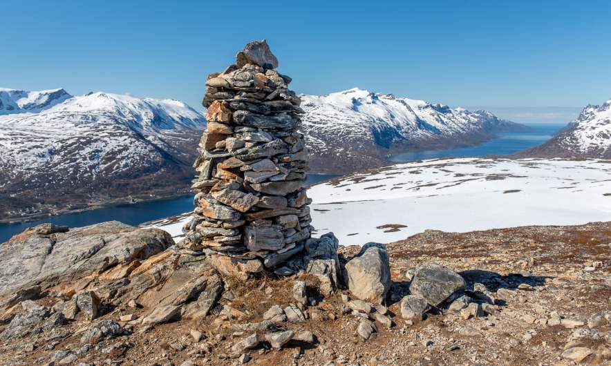 A tall cairn