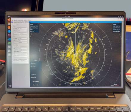 Radar view on the Laptop (Software:  ScanView, dspnor)