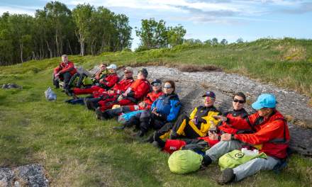 Taking a break on the southern tip of Grindøya