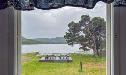 View of the rainy campground