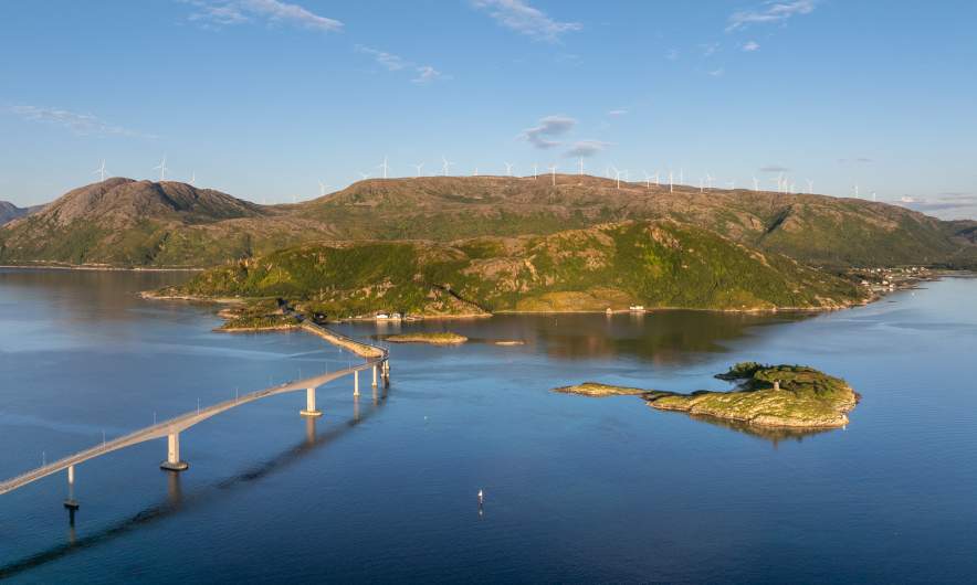 Sommarøya bridge, Drone image