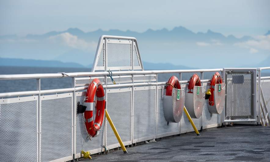 On the deck of the ferry