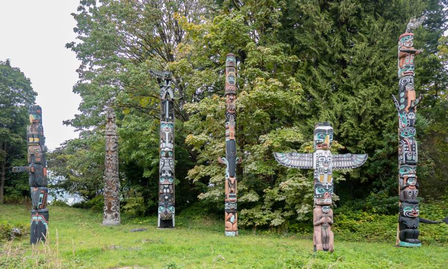 The totem poles at Stanley Park