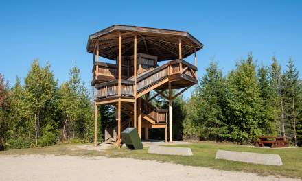 Green mountain viewing tower