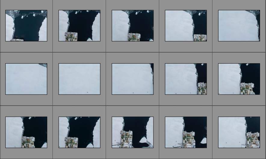 Preview of the drone photos in Lightroom