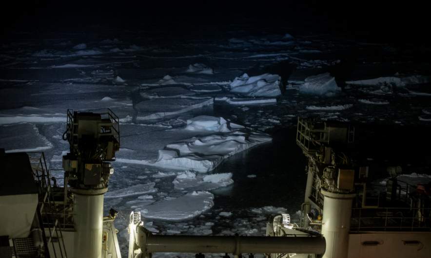 Sea ice in the night