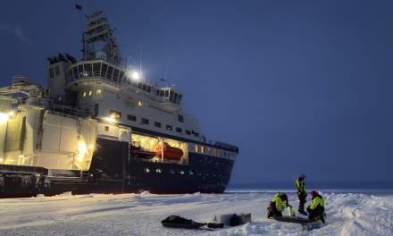 The sea ice team working on the ice