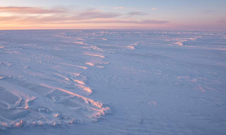Snow covered ice floe